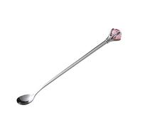 Tiiiopkvvv Cuchara de acero inoxidable cuchara de diamante cuchara de café cuchara de batido cuchara para remover té con leche cuchara de sopa (tamaño: 6 unidades) ()