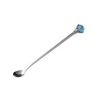 Tiiiopkvvv Cuchara de acero inoxidable cuchara de diamante cuchara de café cuchara de batido cuchara para remover té con leche cuchara de sopa (tamaño: 6 unidades) ()