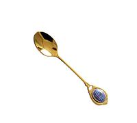 Tiiiopkvvv Cuchara de café vintage de acero inoxidable chapado en oro, cuchara agitadora, cuchara de postre, té de la tarde, cuchara pequeña, cuchara de sopa (tamaño: paquete de 6)