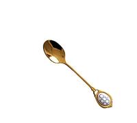 Tiiiopkvvv Cuchara de café vintage de acero inoxidable chapado en oro, cuchara agitadora, cuchara de postre, té de la tarde, cuchara pequeña, cuchara de sopa (tamaño: paquete de 6)