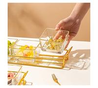 Tiiiopkvvv Encimera de frutas y verduras cesta tazón bandeja de aperitivos caramelo nueces semillas plato vidrio frutas secas platos hogar escritorio con metal e servir aperitivos platos centros de
