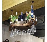 Tiiiopkvvv Estante creativo europeo para copas de vino, soporte para copas de vino, para colgar en el hogar, fácil de instalar, estante de almacenamiento (tamaño: 60 cm de largo)