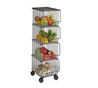 Tiiiopkvvv Estante de almacenamiento de cocina, estante de almacenamiento multicapa, estante de almacenamiento para el hogar, estantería móvil, carrito rodante con ruedas para cocina, dormitorio, baño