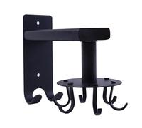Tiiiopkvvv Estante de almacenamiento de cocina, gancho giratorio de aluminio negro, sin perforaciones, para colgar en la pared, tabla de cortar, espátula, cuchara, estantes de almacenamiento (color: 6