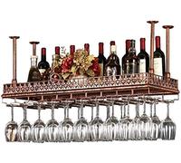Tiiiopkvvv Estante de pared retro para vino, estante de almacenamiento de hierro de metal en bar, LOFT montado en la pared, para colgar en la pared, copa de vino, copa de champán, estante de
