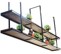 Tiiiopkvvv Estante de techo de pared de 2 niveles para sala de estar, bar, cocina, estante de almacenamiento fácil de instalar (tamaño: 120 x 30 x 80 cm) (100 x 30 x 80 cm)