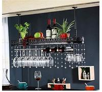 Tiiiopkvvv Estante de vino colgante europeo ajustable decoración de pared colgante de cristal estante de almacenamiento para copas de vino (Color: A Tamaño: 80 x 25 x 32 cm)