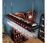 Tiiiopkvvv Estante de vino colgante para copas de vino tinto para colgar boca abajo, soporte creativo para el hogar, bar, soporte de vino para el techo, estante de almacenamiento (color: 2 Tamaño