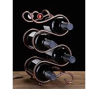 Tiiiopkvvv Estante de vino creativo multibotella de hierro forjado estante de vino estante para botellas de vino estante de exhibición muebles para el hogar soporte para botellas de vino (color: 3) (2