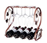 Tiiiopkvvv Estante de vino de estilo europeo creativo para el hogar, decoración de gabinete de vino, adorno alto para copas de vino, estante para botellas de vino boca abajo