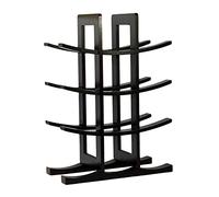 Tiiiopkvvv Estante de vino de madera para 12 botellas, cocina, comedor, almacenamiento de licor, decoración del hogar, encimera, soporte para botellas de vino (negro)