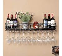 Tiiiopkvvv Estante de vino para colgar en la pared, soporte para copas de botella para colgar boca abajo, estante de vino creativo, estante de almacenamiento fácil de instalar (tamaño: 3025 cm)