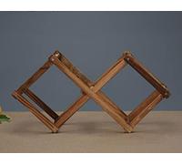 Tiiiopkvvv Estante de vino plegable para vino, soporte de madera para almacenamiento de vino, estante de exhibición para botellas de vino para el hogar (color: 4) (2)