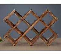 Tiiiopkvvv Estante de vino plegable para vino, soporte de madera para almacenamiento de vino, estante de exhibición para botellas de vino para el hogar (color: 4) (6)