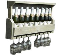 Tiiiopkvvv Estantes flotantes retro simple para colgar en la pared de vino de pared estante de vino estante de vino de cocina hueco estante de vino de madera maciza estante de almacenamiento creativo