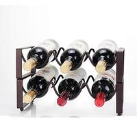 Tiiiopkvvv FKwine Racks - Estante de vino hecho a mano de hierro y madera, adornos/decoraciones para cocinas (tamaño: 351723 cm)