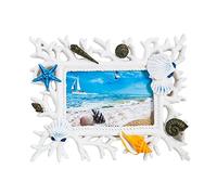 Tiiiopkvvv Foto de concha de coral e 15,2 cm de resina creativa para boda, decoración romántica del océano, estilo mediterráneo, manualidades para el hogar, foto de escritorio e