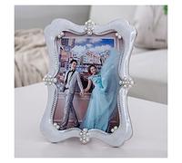 Tiiiopkvvv Foto e Foto creativa de estilo europeo, foto de perlas e, mesa con tablero de gamuza, fotos horizontales o verticales de regalo de boda (tamaño: 5 x 7) ()