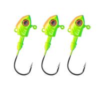 Tiiiopkvvv Gancho de pesca 3 piezas/4 piezas anzuelos de pesca 7g 10g 14g 20g 28g cabeza de pescado anzuelo de púas 3D ojos salados lubina perca pesca aparejos de pesca gancho circular (Color : 3