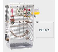 Tiiiopkvvv Jaula para loros grande acrílico transparente jaula para pájaros decoración hamaca tienda nido perchas para pájaros (color: PE18-2) (Pe18 2)