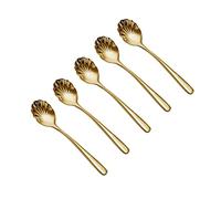 Tiiiopkvvv Juego de 5 cucharas de helado - Cucharas de postre de acero inoxidable 304, cucharas de café agitadoras creativas y exquisitas cucharas pequeñas de 6.0 pulgadas (Color: B) (1)