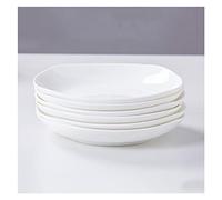 Tiiiopkvvv Juego de 6 platos llanos de cocina para platos, plato de aperitivo, ensalada y postre, apto para microondas y lavavajillas (blanco) (tamaño: 7 pulgadas) ()