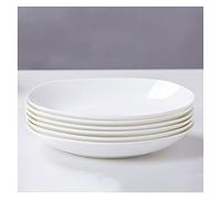 Tiiiopkvvv Juego de 6 platos llanos de cocina para platos, plato de aperitivo, ensalada y postre, apto para microondas y lavavajillas (blanco) (tamaño: 7 pulgadas) ()