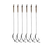 Tiiiopkvvv Kit de aparejos de pesca, anzuelos de pesca, 6 unidades, anzuelos de pesca de carpa, aparejos de pelo con línea, 30-60 libras, accesorios para anzuelos de carpa 2/4/6/8# Ganchos de gusano