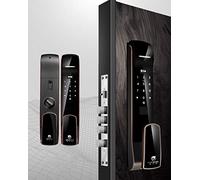 Tiiiopkvvv Manija de puerta con cerradura de huellas dactilares, cerradura inteligente de seguridad para el hogar, cerradura automática de puerta con contraseña, cerraduras electrónicas, bloqueo de