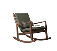 Tiiiopkvvv Mecedora de madera maciza de nogal negro para balcón, hogar, ocio, dormitorio, moderno, minimalista, reclinable