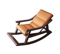 Tiiiopkvvv Mecedora de madera maciza de nogal, sofá individual, reclinable, mecedora para el hogar, balcón