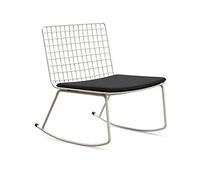 Tiiiopkvvv Mecedora individual de hierro con cojín de mesa de café, silla vieja casual de jardín (color: blanco)