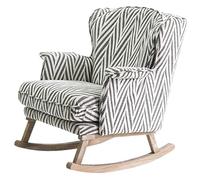 Tiiiopkvvv Mecedora individual de madera con cojín de esponja para terraza, silla de salón creativa a rayas, silla mecedora para balcón