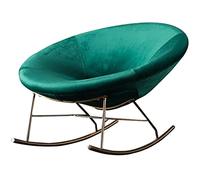 Tiiiopkvvv Mecedora individual de metal, cojín redondo, hueco, para ocio, salón, balcón, dormitorio, color verde