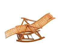 Tiiiopkvvv Mecedora reclinable para el hogar, para adultos, balcón, exterior, madera maciza, silla mecedora Siesta, silla mecedora de bambú