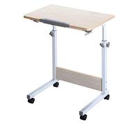 Tiiiopkvvv Mesa auxiliar de altura ajustable para cama, sofá, hospital, enfermería, lectura, comer, escritorio portátil para computadora para sala de estar y dormitorio (color: teca Tamaño: 80 x 50 cm