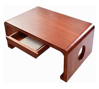Tiiiopkvvv Mesa de suelo japonesa antigua mesa de té, mesa de centro de madera maciza, cajón de paulownia, tatami japonés, almacenamiento de té zen, ventana flotante simple, pequeña mesa de altar de