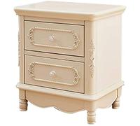 Tiiiopkvvv Mesita de noche genérica para dormitorio, color blanco europeo, armario pequeño, mesa de noche plateada, mesita de noche plateada de pino, armario de almacenamiento multiusos para oficina