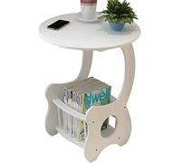 Tiiiopkvvv Mesita de noche genérica para dormitorio, mesa auxiliar moderna para sala de estar, mesita de noche de 2 niveles con estante de almacenamiento para oficina en casa