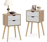 Tiiiopkvvv Mesita de noche genérica para dormitorio, mesita de noche blanca, juego de 2 piezas, simple y ligera, mesita de noche de lujo, mesa de café para oficina en casa (color: gris) (blanco)
