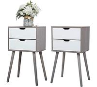 Tiiiopkvvv Mesita de noche genérica para dormitorio, mesita de noche blanca, juego de 2 piezas, simple y ligera, mesita de noche de lujo, mesa de café para oficina en casa (color: gris) (piedra gris)