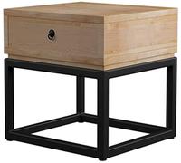 Tiiiopkvvv Mesita de noche genérica para dormitorio, mesita de noche de madera maciza, sofá de hierro forjado americano, mesa auxiliar pequeña de esquina antigua, varias mesitas de noche, cuadradas