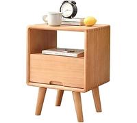 Tiiiopkvvv Mesita de noche genérica para dormitorio, mesita de noche de pino macizo, mesita de noche sencilla con cajones y patas de montaje para oficina en casa (color: marrón) (color madera)