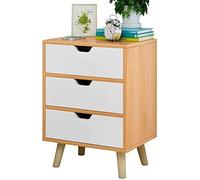 Tiiiopkvvv Mesita de noche genérica para dormitorio, mesita de noche Life con 2 cajones, mesa auxiliar de madera, mueble de noche, elegante unidad de almacenamiento, mesa auxiliar de madera/mesita de