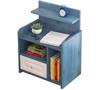 Tiiiopkvvv Mesita de noche genérica para dormitorio, mesita de noche, moderna, minimalista, de madera maciza, mesita de noche, armario pequeño, almacenamiento simple y económico, mini taquilla para