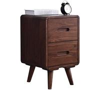 Tiiiopkvvv Mesita de noche genérica para dormitorio, mesita de noche vintage de madera maciza, 2 cajones/4 patas cónicas, mesa de almacenamiento lateral estrecha, muebles de dormitorio para oficina en