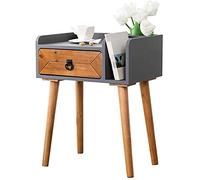 Tiiiopkvvv Mesita de noche genérica para dormitorio, mesita de noche vintage, mesita de noche de pino, cómoda con asas, mesita de noche estable, aspecto de madera, muebles decentes para el hogar y la