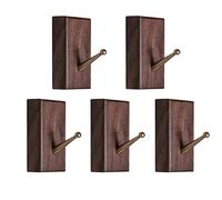 Tiiiopkvvv Perchero de pared ganchos de madera, ganchos creativos de lujo ligeros, perchas de madera de latón, utilizados para porche, dormitorio, sala de estar, perchero de árbol (color: natural