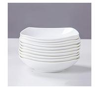 Tiiiopkvvv Plato llano de 10 piezas platos llanos Juego de vajilla de cocina para platos, plato de aperitivo, platos de ensalada y postre, apto para microondas y lavavajillas (blanco) (Tamaño: 7
