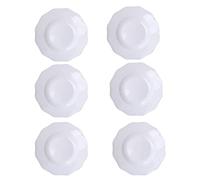 Tiiiopkvvv Plato llano de 21,5 cm, platos de cerámica para pasta, juego de 6 platos de servir para ensalada, pasta, fideos, filetes y aperitivos (blanco) (tamaño: M) ()